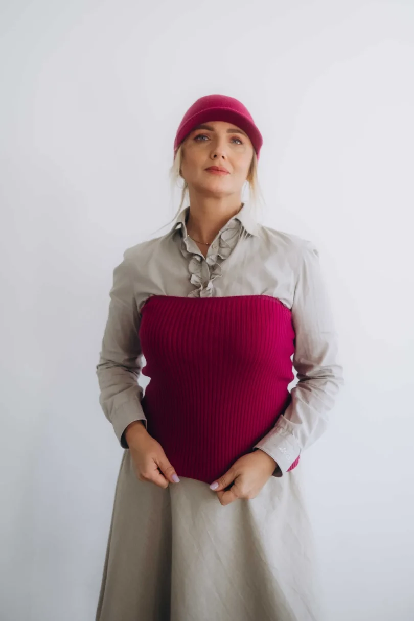 Dámske oblečenie dvojset MAGNHILD cyklámenový – čiapka a driekovník TATTJA.