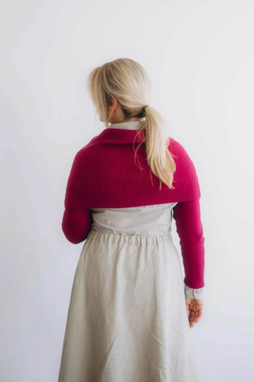 Dámske oblečenie dvojset RIGMOR cyklámenový – pohľad zozadu