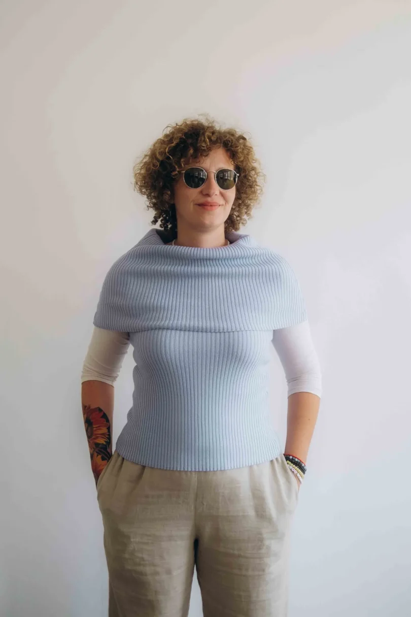 Dámske oblečenie dvojset RAGNILD bledomodrý – nákrčník a driekovník TATTJA.