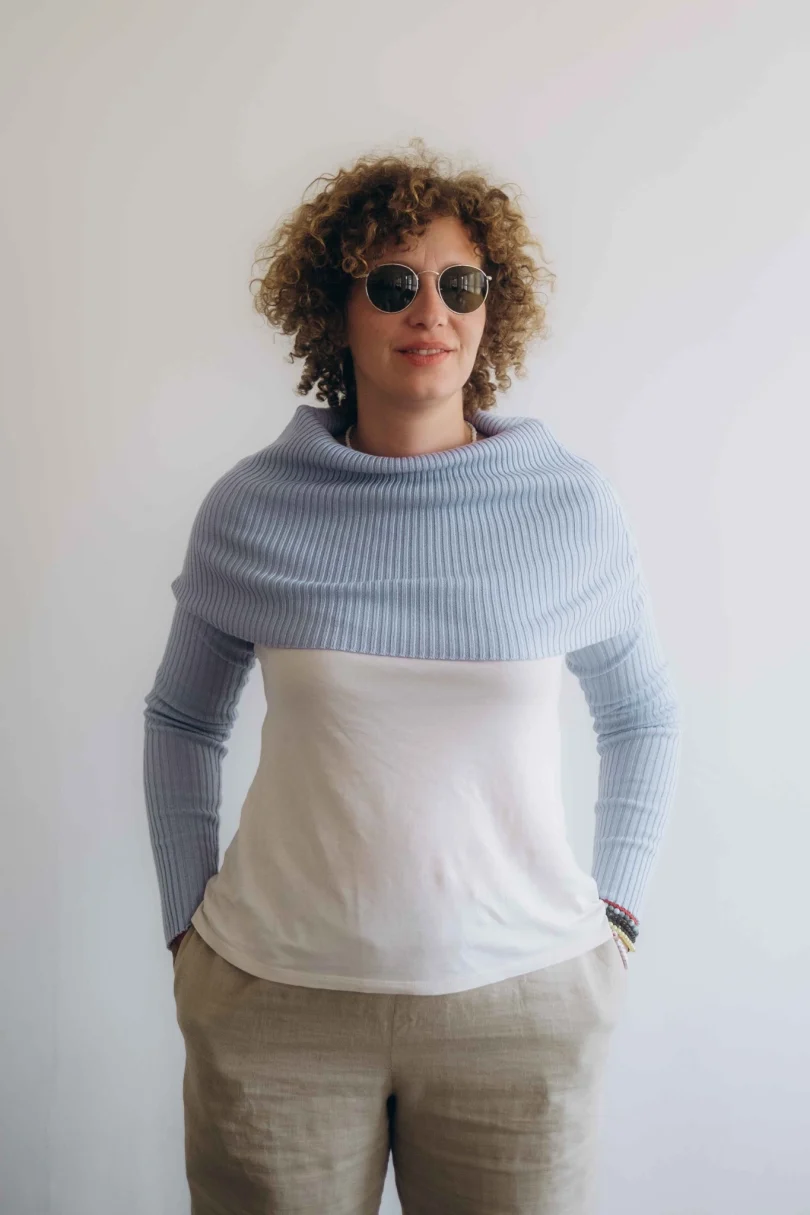 Dámske oblečenie dvojset RIGMOR bledomodrý – pohľad spredu