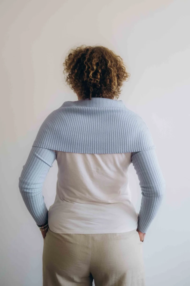 Dámske oblečenie dvojset RIGMOR bledomodrý – pohľad zozadu