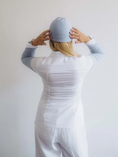 Dámske oblečenie dvojset RAGBBORG bledomodrý – zadný pohľad.