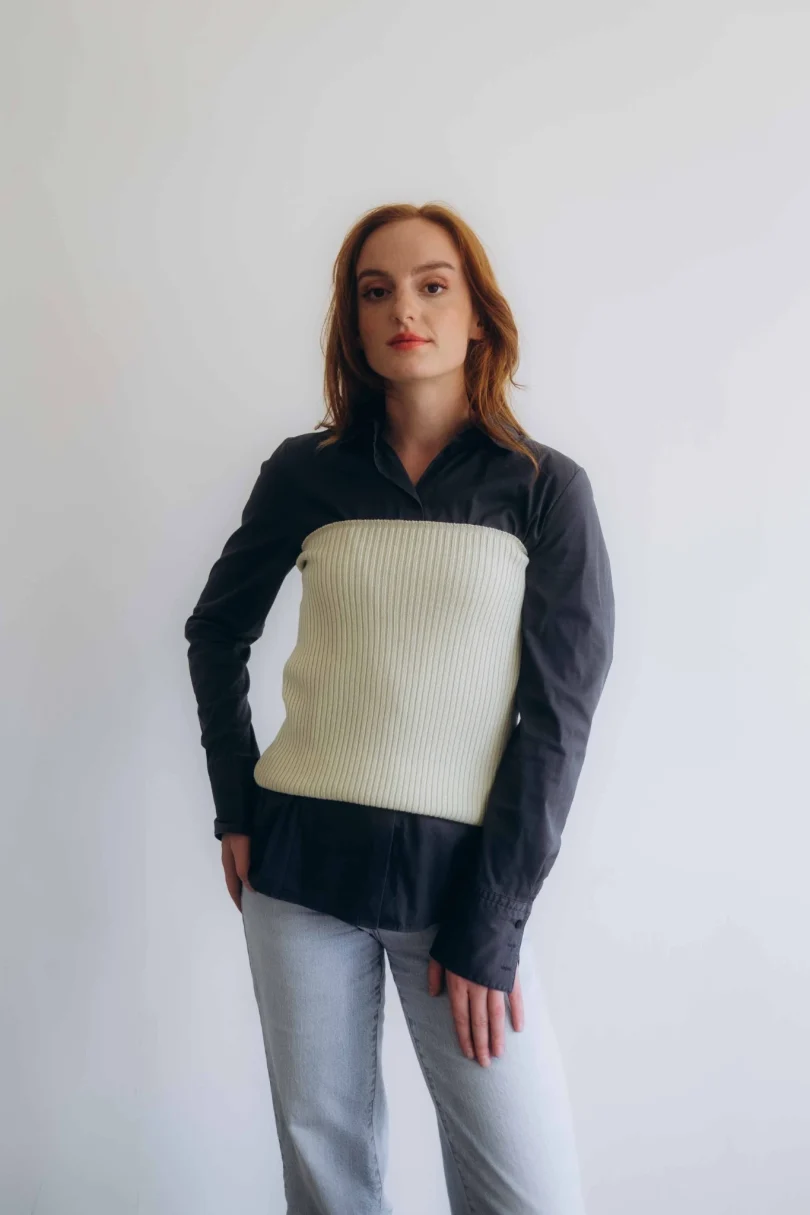 Dámske oblečenie driekovník NATASJA krémovo-vanilkový – pletený doplnok TATTJA.