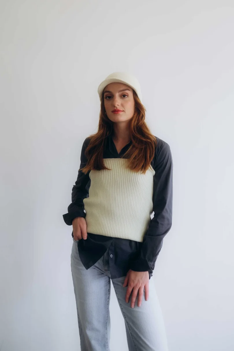 Dámske oblečenie dvojset MAGNHILD krémovo-vanilkový – čiapka a driekovník TATTJA.