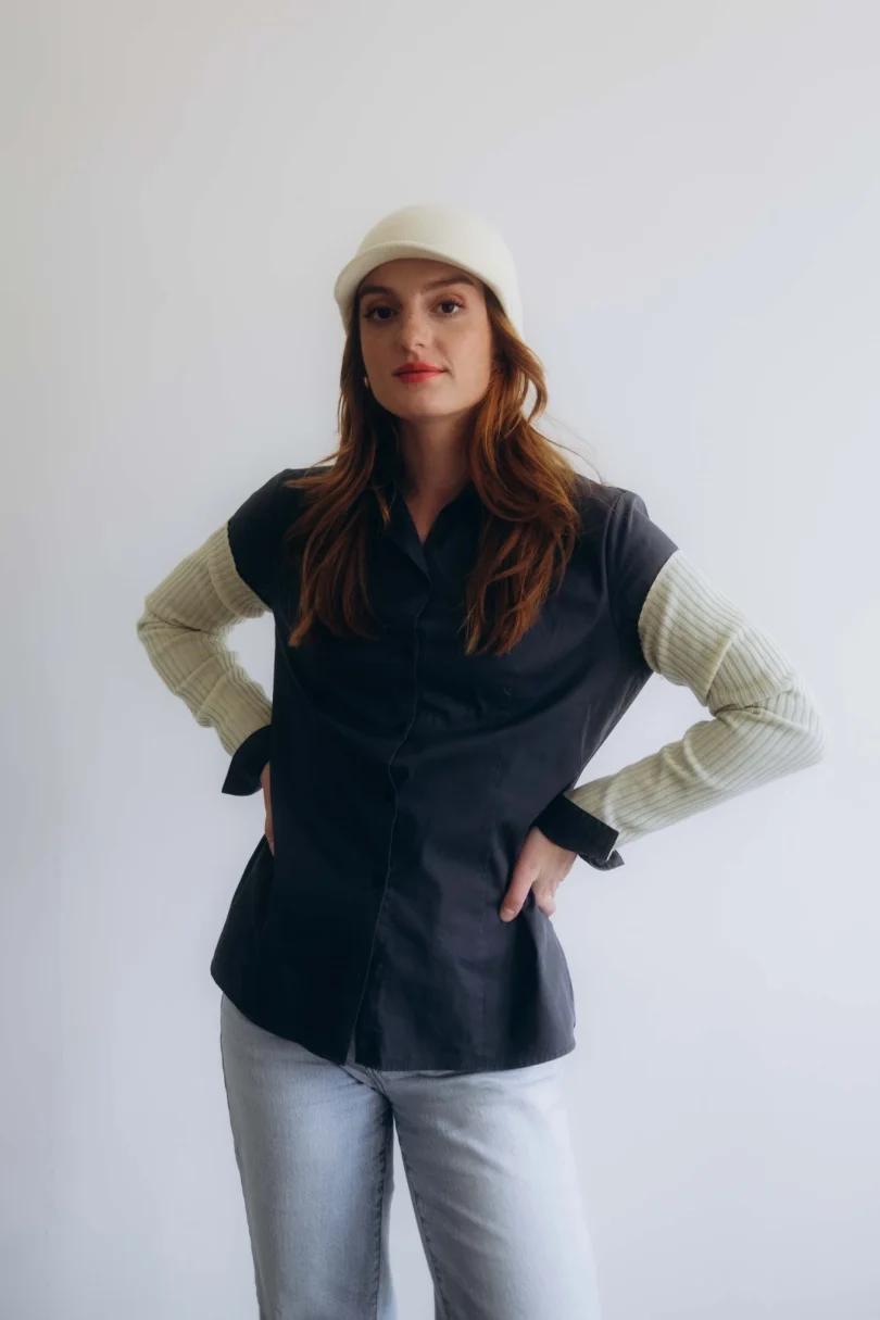 Dámske oblečenie dvojset RAGBBORG krémovo-vanilkový – čiapka a rukávniky TATTJA.