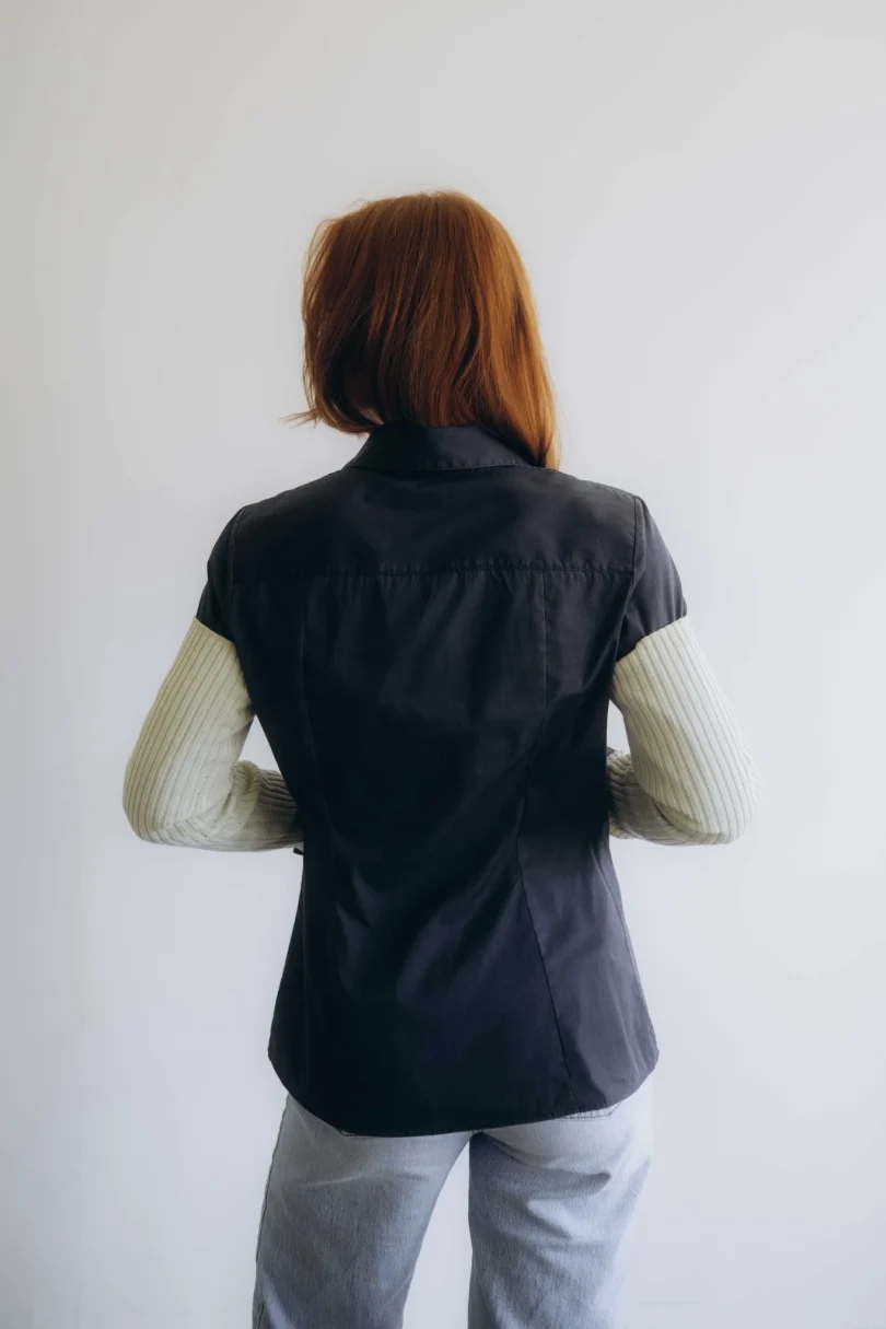 Dámske oblečenie rukávniky KATJA krémovo-vanilkové – zadný pohľad.