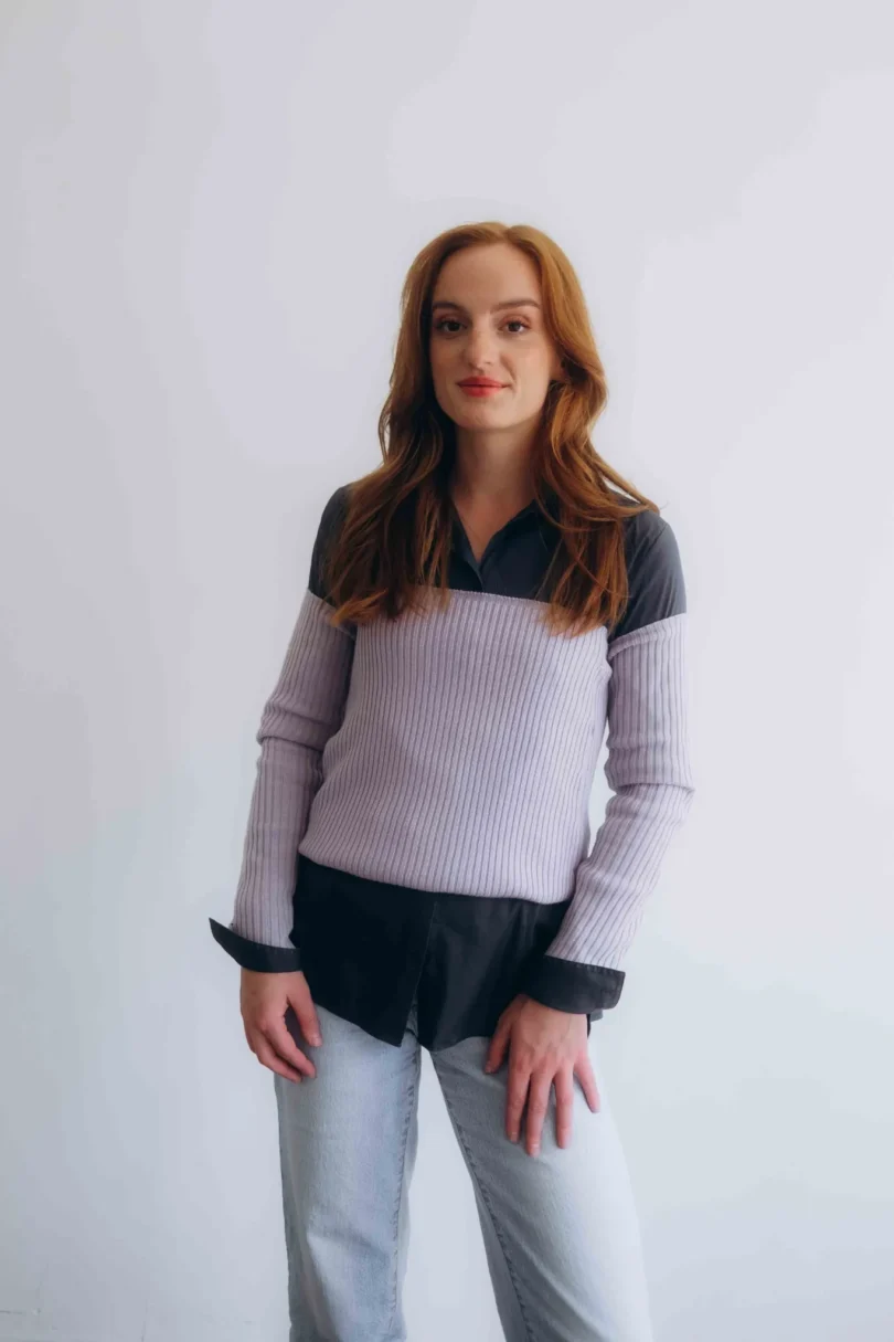 Dámske oblečenie dvojset SIGHRITH bledofialový orgovánový – pohľad spredu