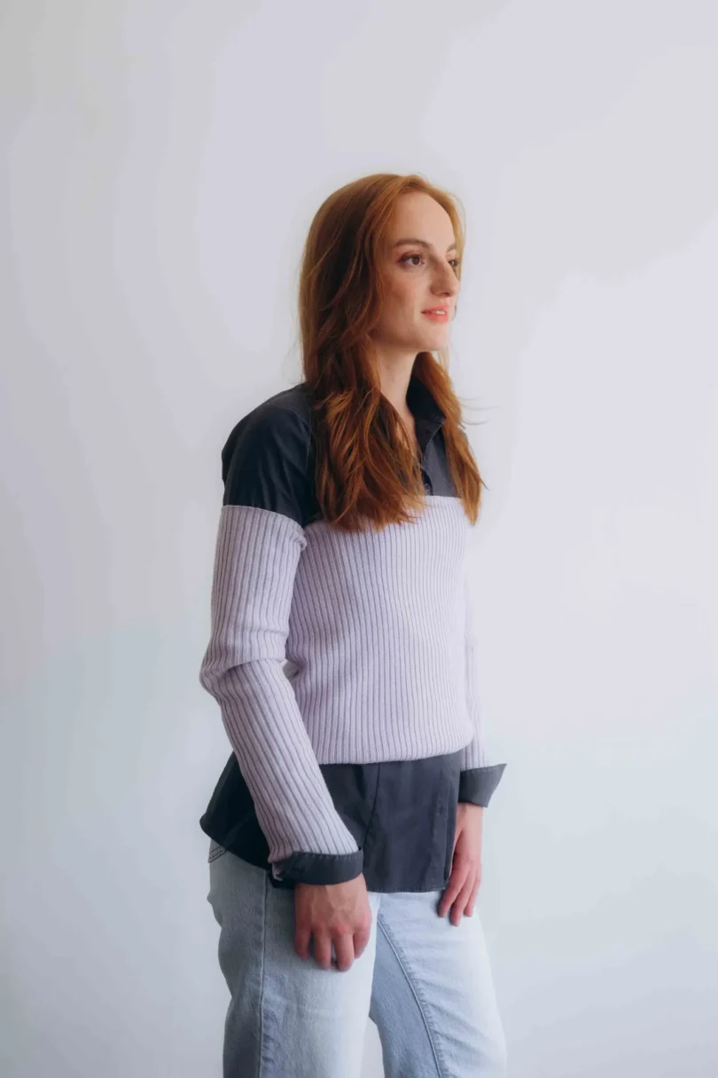 Dámske oblečenie dvojset SIGHRITH bledofialový orgovánový – bočný pohľad