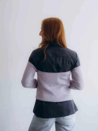 Dámske oblečenie dvojset SIGHRITH bledofialový orgovánový – pohľad zozadu