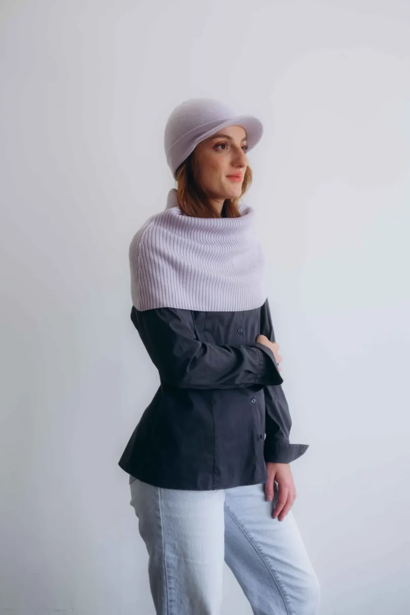 Dámske oblečenie dvojset INGEBORG bledofialový orgovánový – bočný pohľad.