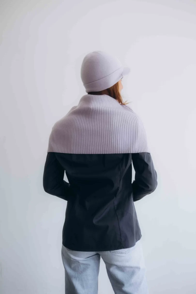 Dámske oblečenie dvojset INGEBORG bledofialový orgovánový – čiapka a nákrčník TATTJA.