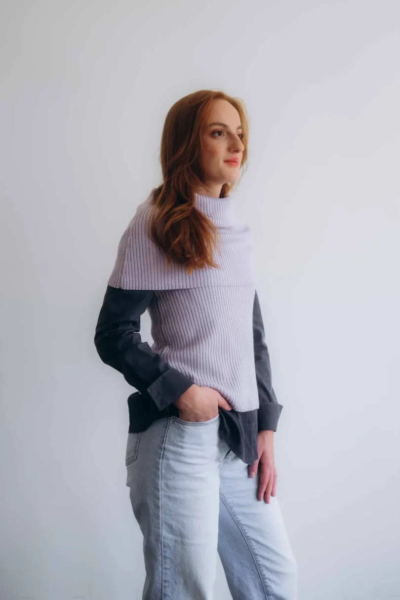 Dámske oblečenie dvojset RAGNILD bledofialový orgovánový – bočný pohľad.