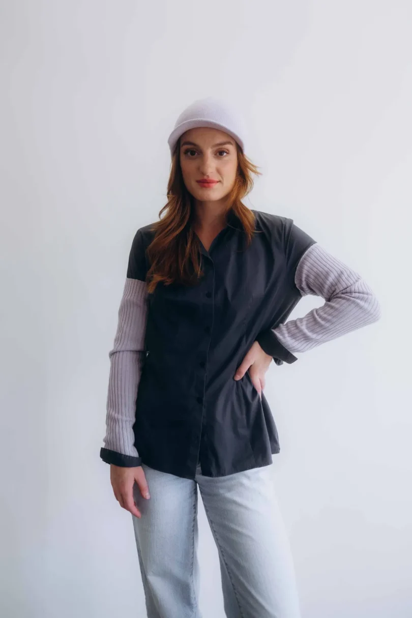 Dámske oblečenie dvojset RAGBBORG bledofialový orgovánový – čiapka a rukávniky TATTJA.