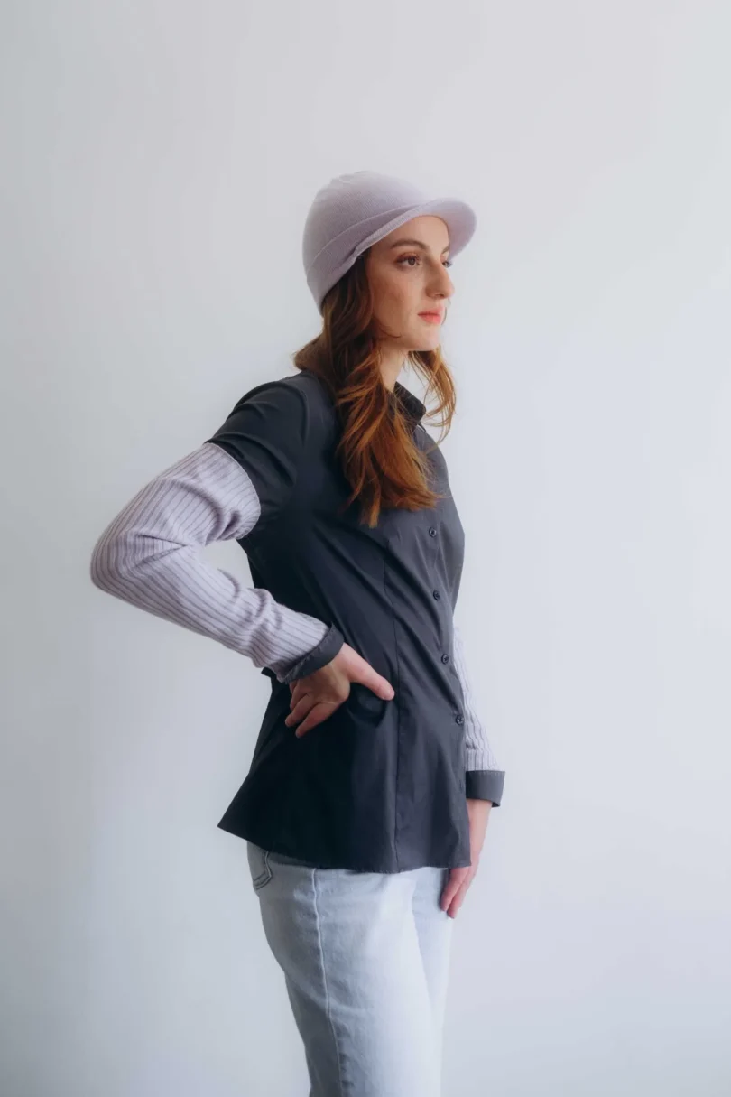 Dámske oblečenie dvojset RAGBBORG bledofialový orgovánový – bočný pohľad.