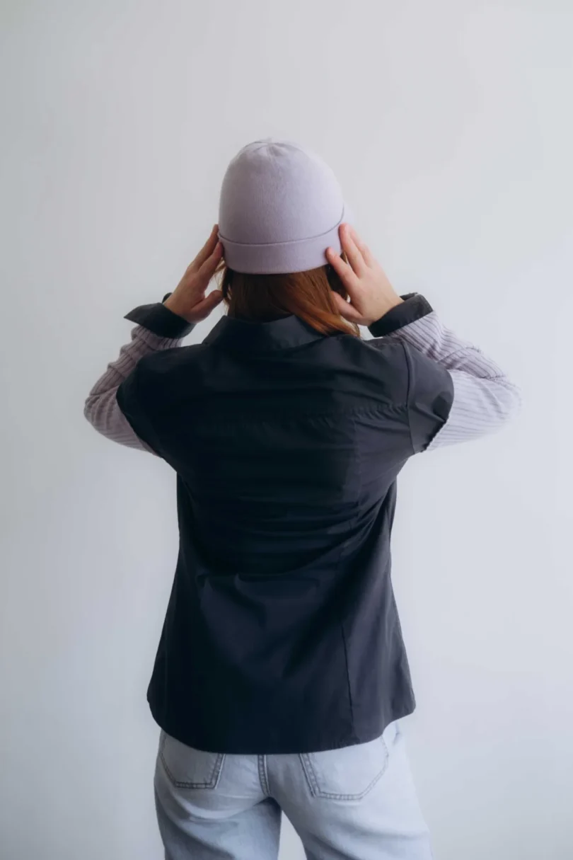 Dámske oblečenie dvojset RAGBBORG bledofialový orgovánový – zadný pohľad.