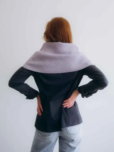 Dámske oblečenie nákrčník TANJA bledofialový orgovánový – zadný pohľad na elegantný doplnok.