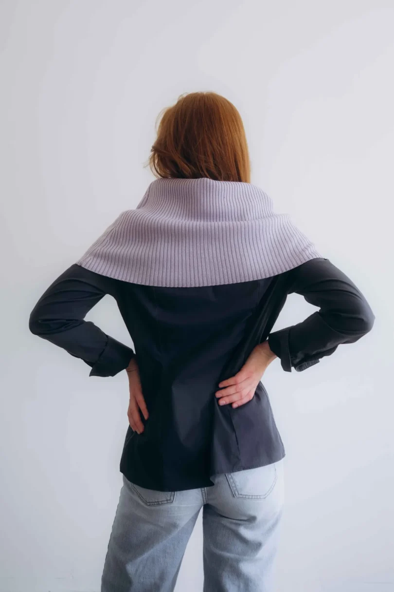 Dámske oblečenie nákrčník TANJA bledofialový orgovánový – zadný pohľad na elegantný doplnok.