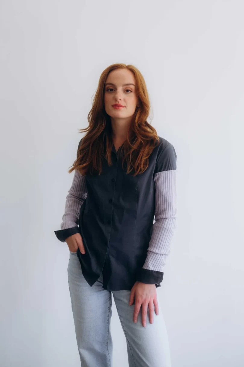 Dámske oblečenie rukávniky KATJA bledofialové orgovánové – pletené rukávniky TATTJA.