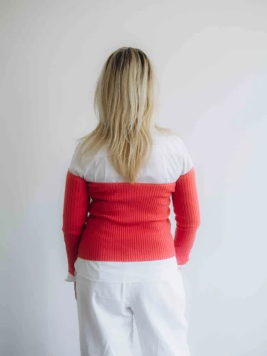 Dámske oblečenie dvojset SIGHRITH červeno-oranžový lososový – pohľad zozadu