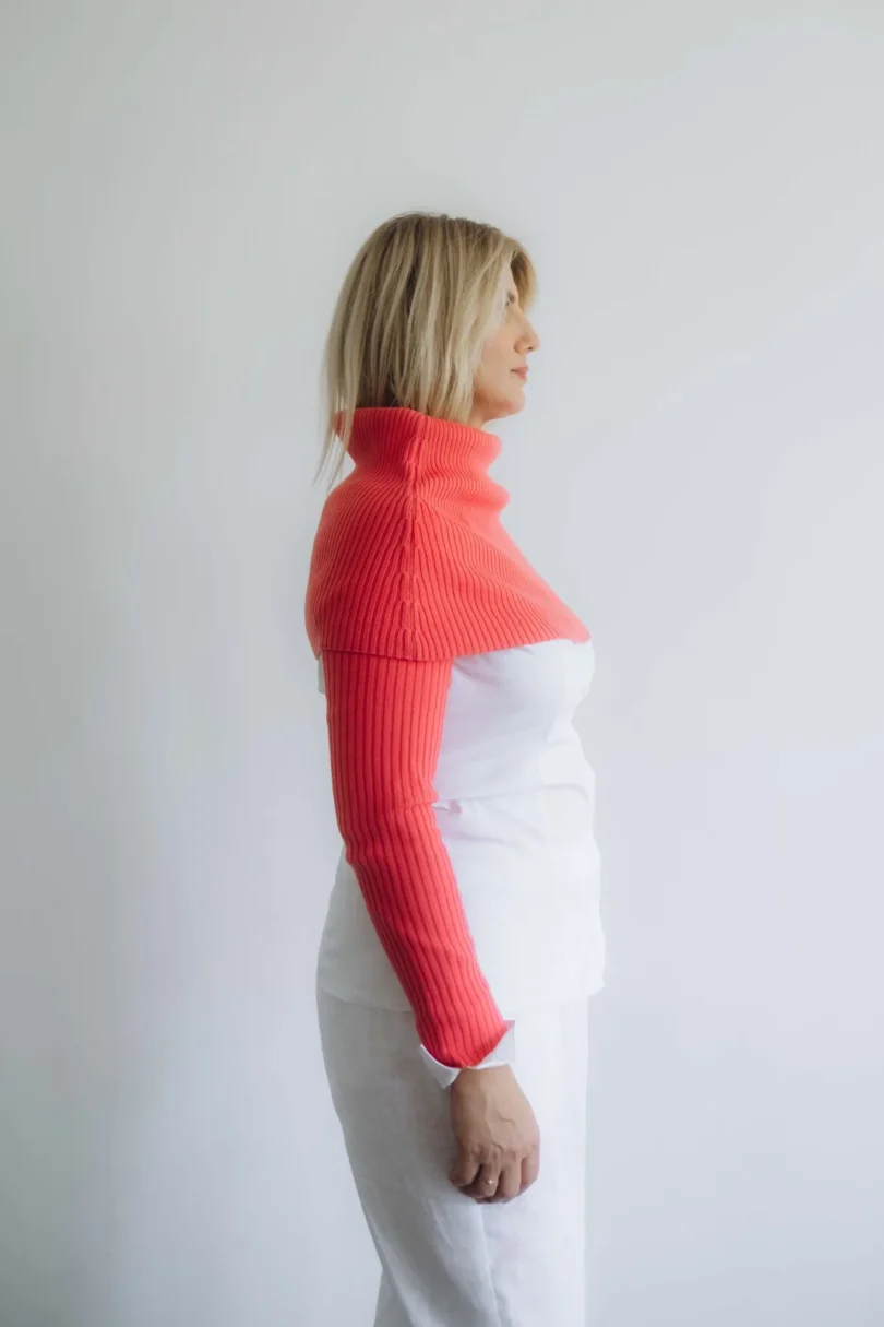 Dámske oblečenie dvojset RIGMOR červeno-oranžový lososový – bočný pohľad