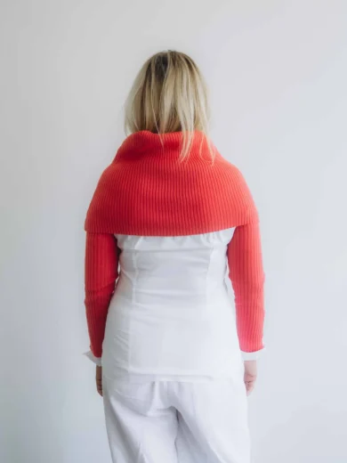 Dámske oblečenie dvojset RIGMOR červeno-oranžový lososový – pohľad zozadu