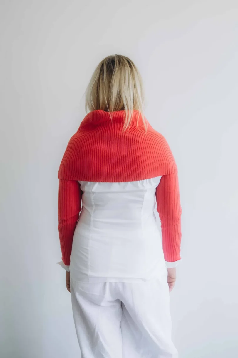 Dámske oblečenie dvojset RIGMOR červeno-oranžový lososový – pohľad zozadu