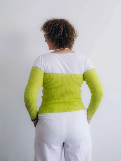 Dámske oblečenie dvojset SIGHRITH fosforový limetkový – pohľad zozadu