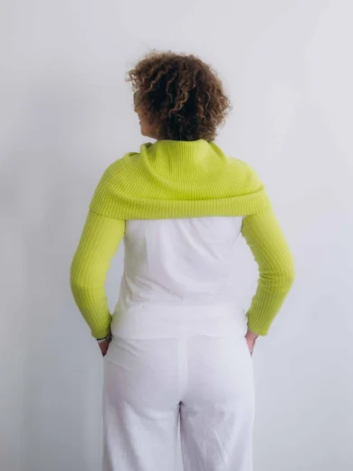 Dámske oblečenie dvojset RIGMOR fosforovo-limetkový – pohľad zozadu