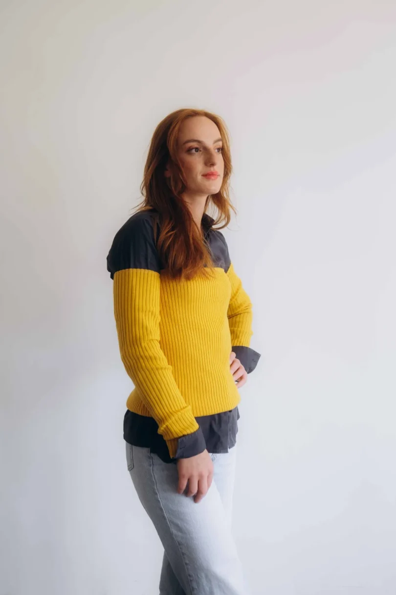 Dámske oblečenie dvojset SIGHRITH horčicovo-žltý – bočný pohľad