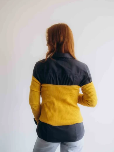 Dámske oblečenie dvojset SIGHRITH horčicovo-žltý – pohľad zozadu