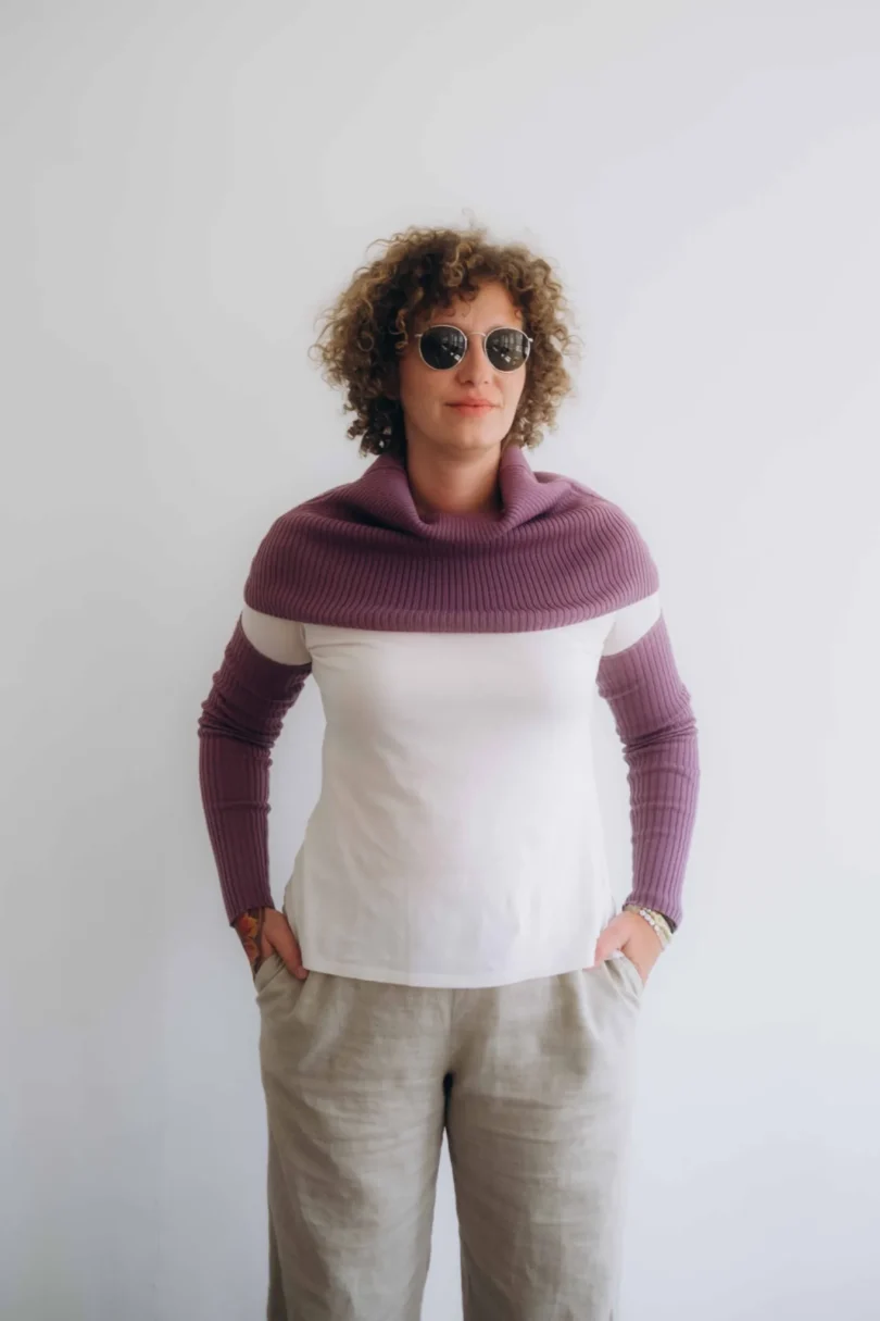 Dámske oblečenie dvojset RIGMOR tmavofialový – pohľad spredu