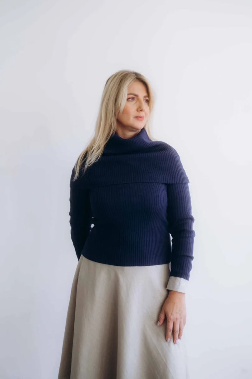 Dámske oblečenie trojset DAKIN TATTJA tmavomodrý – nákrčník, driekovník a rukávniky