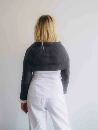 Dámske oblečenie dvojset RIGMOR tmavosivý – zadný pohľad.