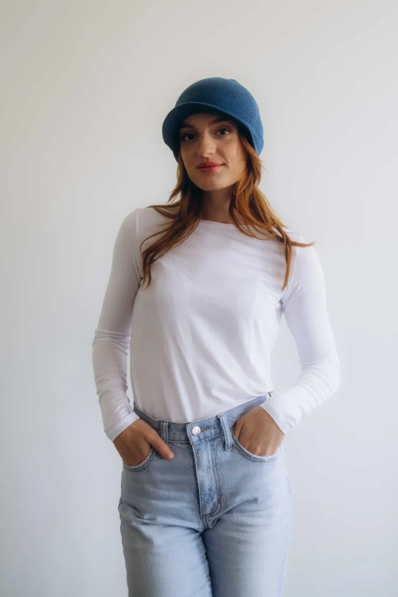 Dámske oblečenie čiapka ANJA tmavotyrkysová – pletená čiapka TATTJA.