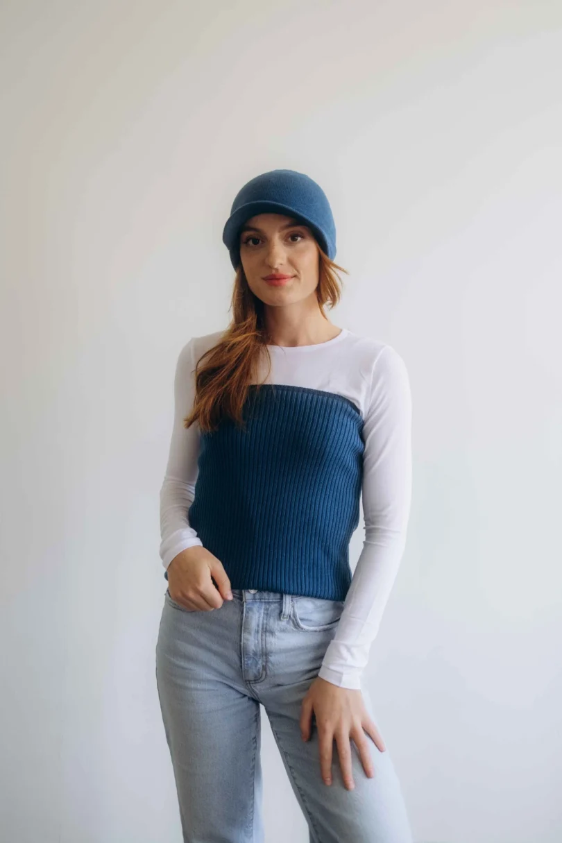 Dámske oblečenie dvojset MAGNHILD tmavotyrkysový – čiapka a driekovník TATTJA.