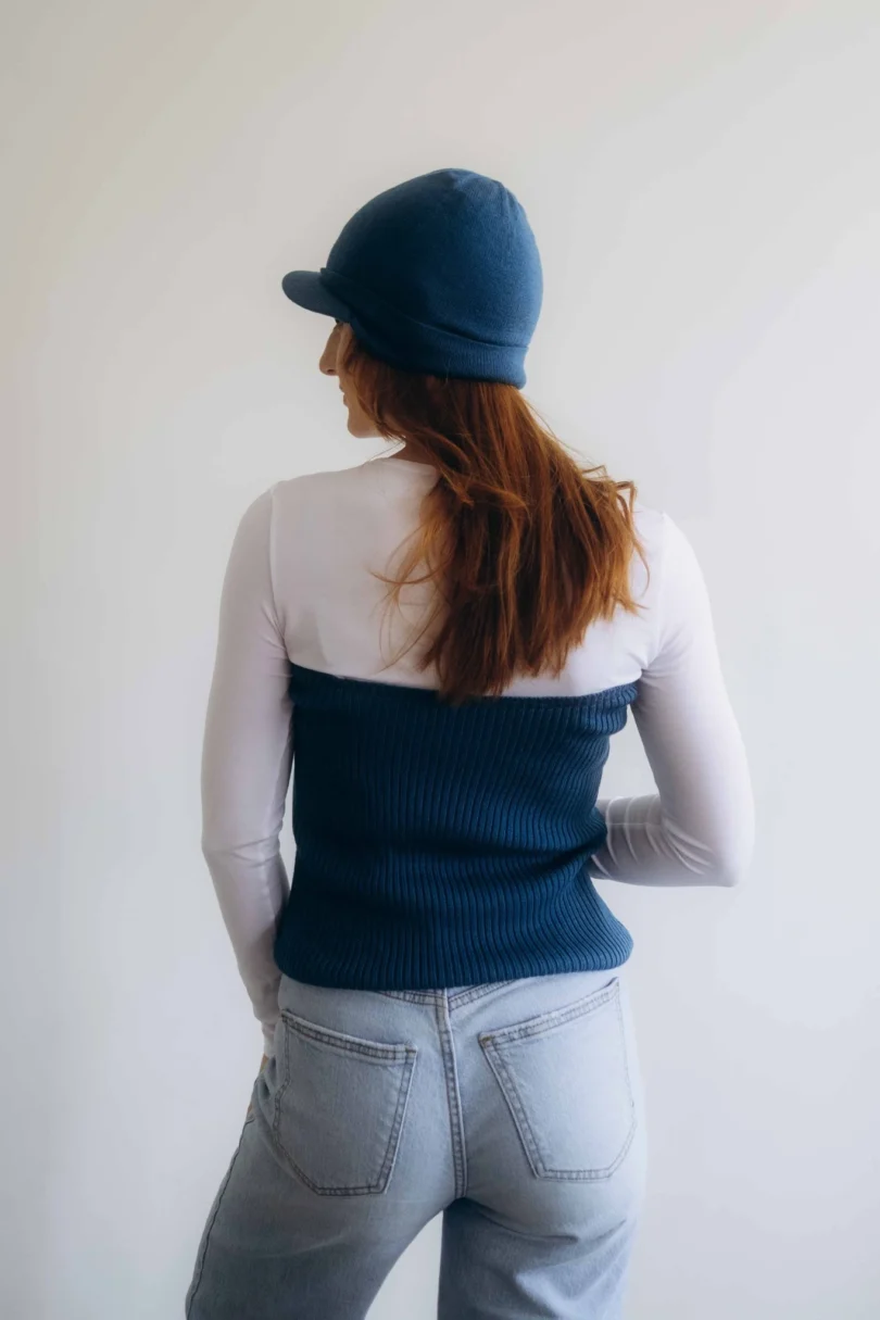 Dámske oblečenie dvojset MAGNHILD tmavotyrkysový – zadný pohľad.