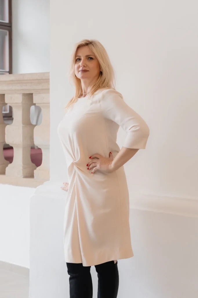 Neutral base outfit dress styled without knit accessories